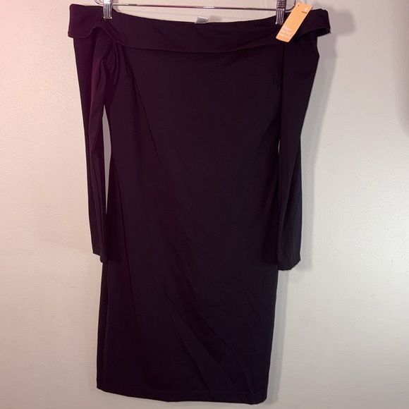 Popilush Shapewear Dress Off Shoulder Mini Dress Shapewear Long sleeve size XXL - Picture 3 of 6